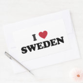Ik hou van Zweden Rechthoekige Sticker (Envelop)