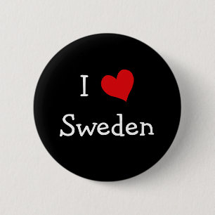 Ik hou van Zweden Ronde Button 5,7 Cm