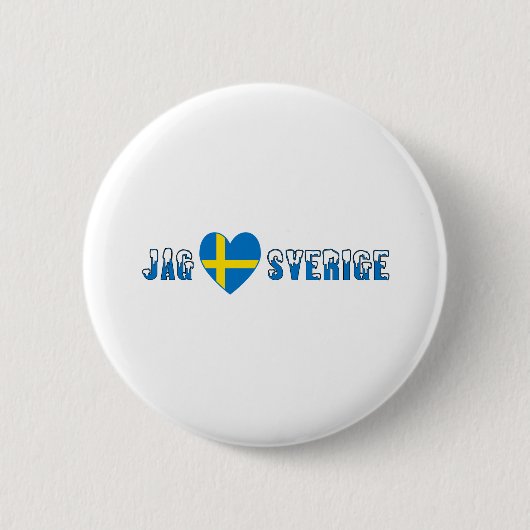 Ik hou van Zweden Ronde Button 5,7 Cm (Voorkant)