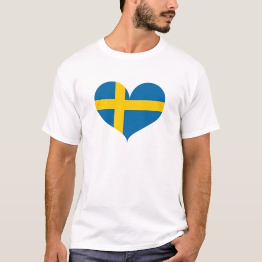 Ik hou van Zweden vlag T-shirt (Voorkant)