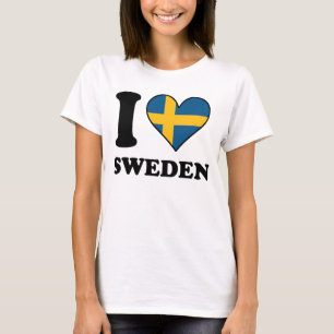 Ik hou van Zweden Zweedse vlag T-shirt