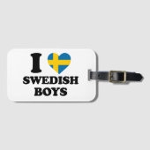Ik hou van Zweedse jongens Bagagelabel (Voorkant (horizontaal))