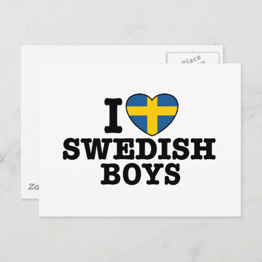 Ik hou van Zweedse jongens Briefkaart (Voorkant / Achterkant)