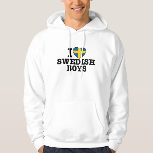 Ik hou van Zweedse jongens Hoodie (Voorkant)