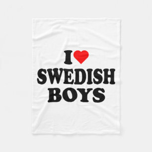 Ik hou van Zweedse jongens I Heart Zweedse jongens Fleece Deken