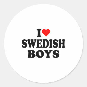 Ik hou van Zweedse jongens I Heart Zweedse jongens Ronde Sticker