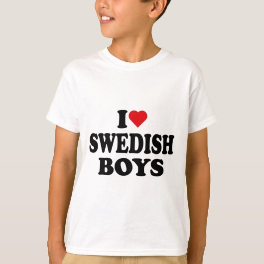 Ik hou van Zweedse jongens in hart Zweedse jongens T-shirt (Voorkant)