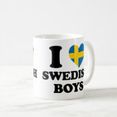 Ik hou van Zweedse jongens Koffiemok (Voorkant rechts)
