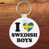 Ik hou van Zweedse jongens Sleutelhanger (Voorkant)