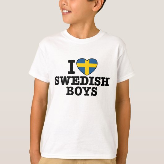 Ik hou van Zweedse jongens T-shirt (Voorkant)