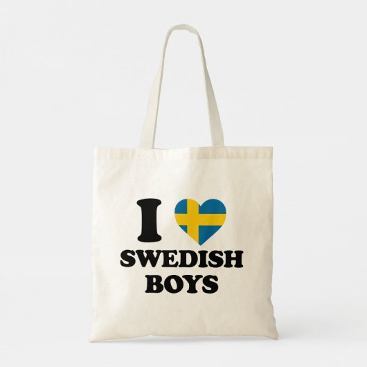 Ik hou van Zweedse jongens Tote Bag (Achterkant)