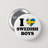 Ik hou van Zweedse jongens Zweden Vlag Hart Ronde Button 5,7 Cm (Voorkant /achterkant)