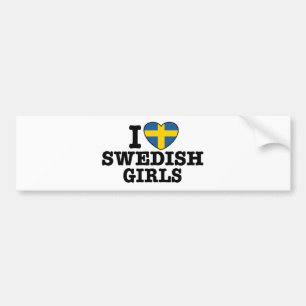 Ik hou van Zweedse meisjes Bumpersticker
