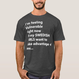 Ik hou van Zweedse meisjes grappige kwetsbare RN T-shirt