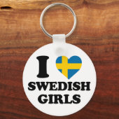 Ik hou van Zweedse meisjes Sleutelhanger (Voorkant)