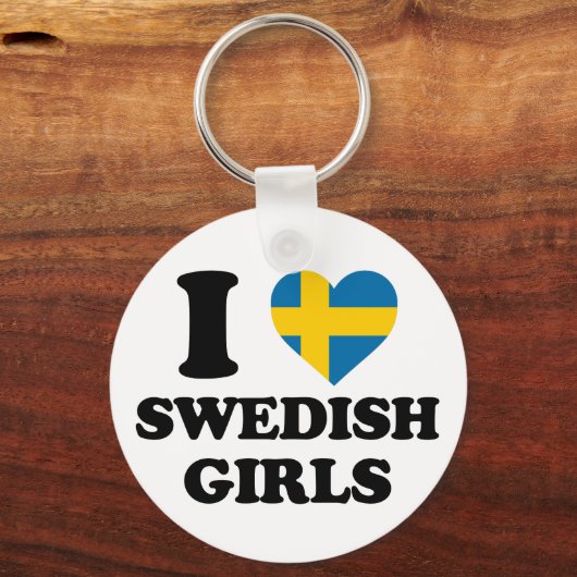 Ik hou van Zweedse meisjes Sleutelhanger (Voorkant)