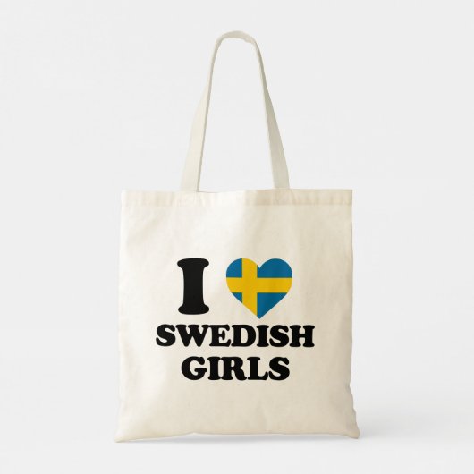 Ik hou van Zweedse meisjes Tote Bag (Achterkant)