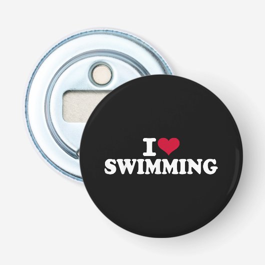 Ik hou van zwemmen button flesopener (Voorkant)