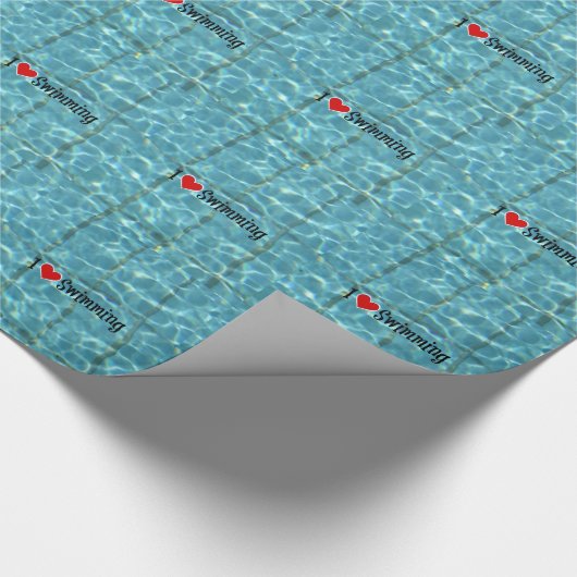 Ik hou van zwemmen cadeaupapier (Hoek)