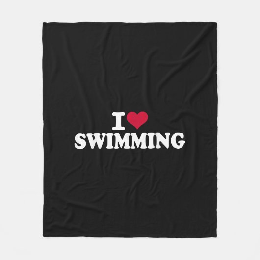 Ik hou van zwemmen fleece deken (Voorkant)