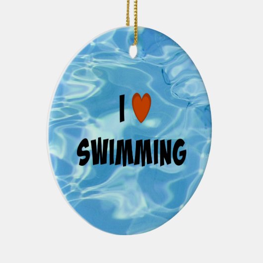 Ik hou van zwemmen keramisch ornament (Rechts)