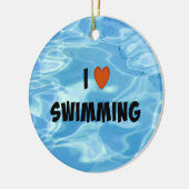 Ik hou van zwemmen keramisch ornament (Links)
