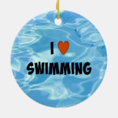 Ik hou van zwemmen keramisch ornament (Achterkant)