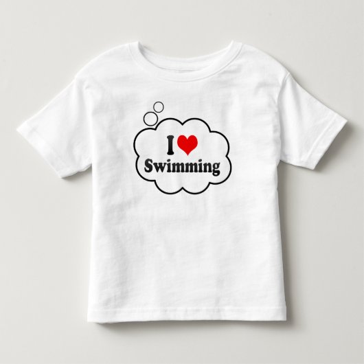 Ik hou van zwemmen kinder shirts (Voorkant)