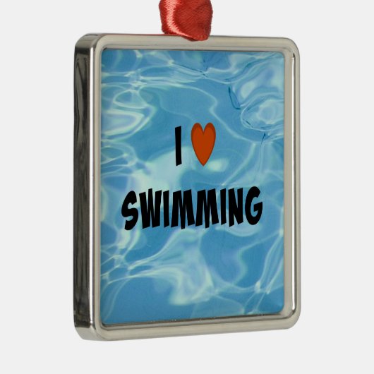 Ik hou van zwemmen  metalen ornament (Rechts)