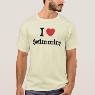 Ik hou van zwemmen, op maat gemaakt t-shirt
