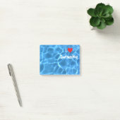 Ik hou van zwemmen Rode Hart met Blauwe Zwembadwat Post-it® Notes (Kantoor)