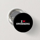 Ik hou van zwemmen ronde button 3,2 cm (Voorkant /achterkant)