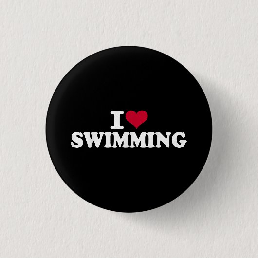 Ik hou van zwemmen ronde button 3,2 cm (Voorkant)