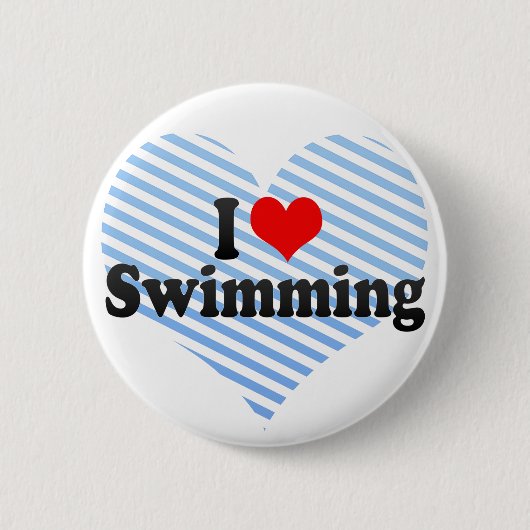 Ik hou van zwemmen ronde button 5,7 cm (Voorkant)