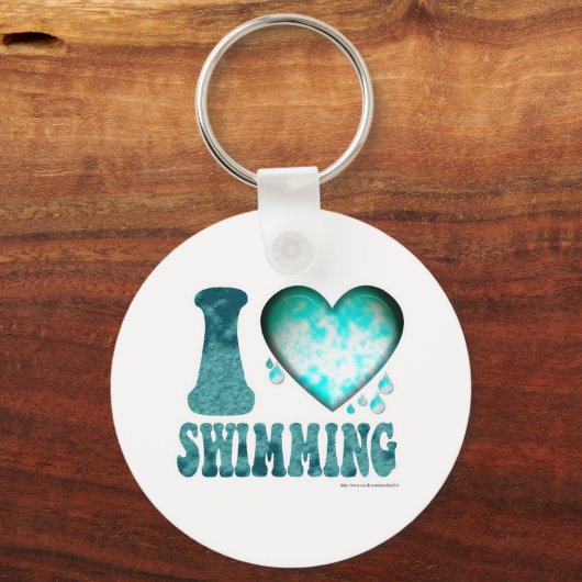 Ik hou van zwemmen sleutelhanger (Voorkant)