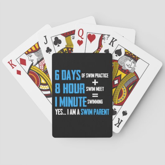 Ik hou van zwemmen - Swim Parent Design Pokerkaarten (Achterkant)