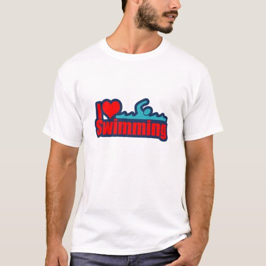 Ik hou van zwemmen t-shirt (Voorkant)