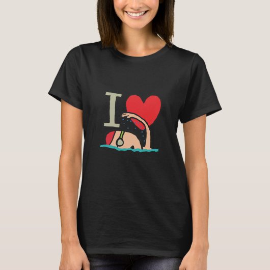 Ik hou van zwemmen t-shirt (Voorkant)