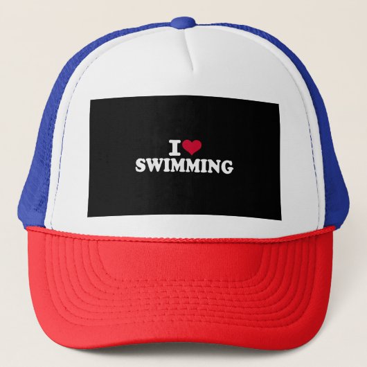 Ik hou van zwemmen trucker pet (Voorkant)