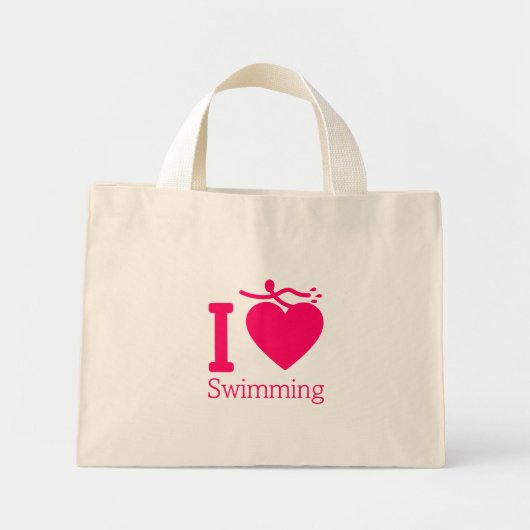 Ik hou van zwemtas mini tote bag (Voorkant)