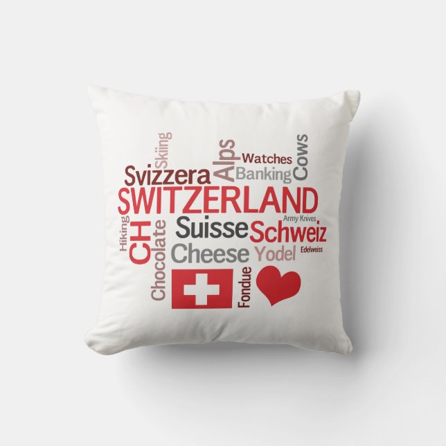 Ik hou van Zwitserland Funny Swiss Clients Kussen (Voorkant)