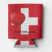 Ik hou van Zwitserland mok Zwitserse juwelenvlag r Blikjeskoeler (Voorkant)