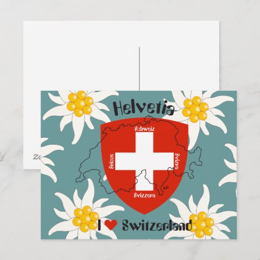 Ik hou van Zwitserland Postkarte Briefkaart (Voorkant / Achterkant)