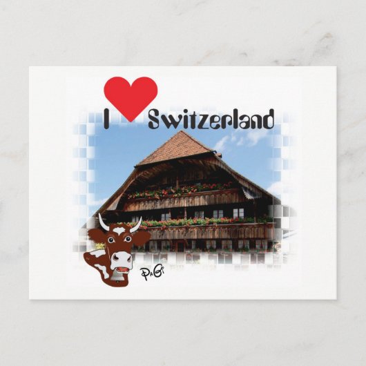 Ik hou van Zwitserland Postkarte Briefkaart (Voorkant)