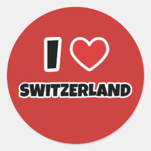 Ik hou van Zwitserland Ronde Sticker