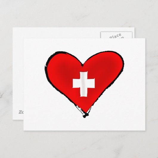 Ik hou van Zwitserland Zwitserse vlaggeschenken vo Briefkaart (Voorkant / Achterkant)