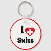 Ik hou van Zwitsers en hart - land, reizen/sport Sleutelhanger (Achterkant)