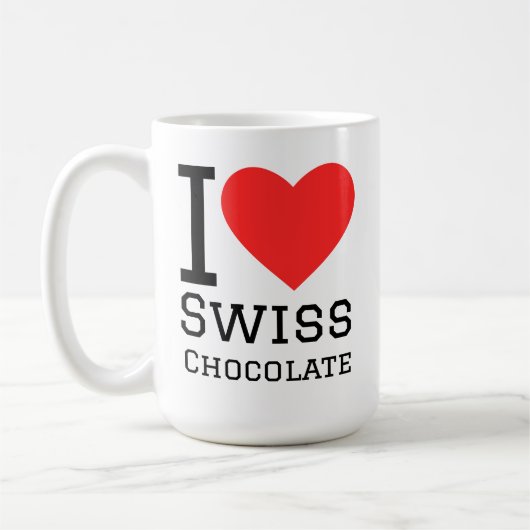 Ik hou van Zwitserse chocolade Koffiemok (Links)