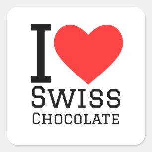 Ik hou van Zwitserse chocolade Vierkante Sticker