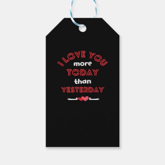 Ik hou vandaag meer van je dan gisteren Romantisch Cadeaulabel (Voorkant)